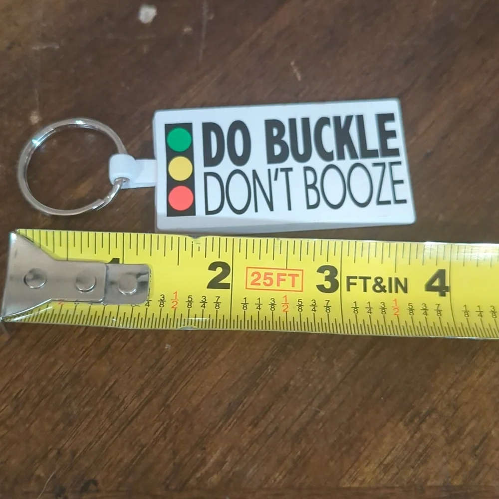 Vintage Safety PSA Keychains Railroad RR + “Do Buckle Don’t Booze”